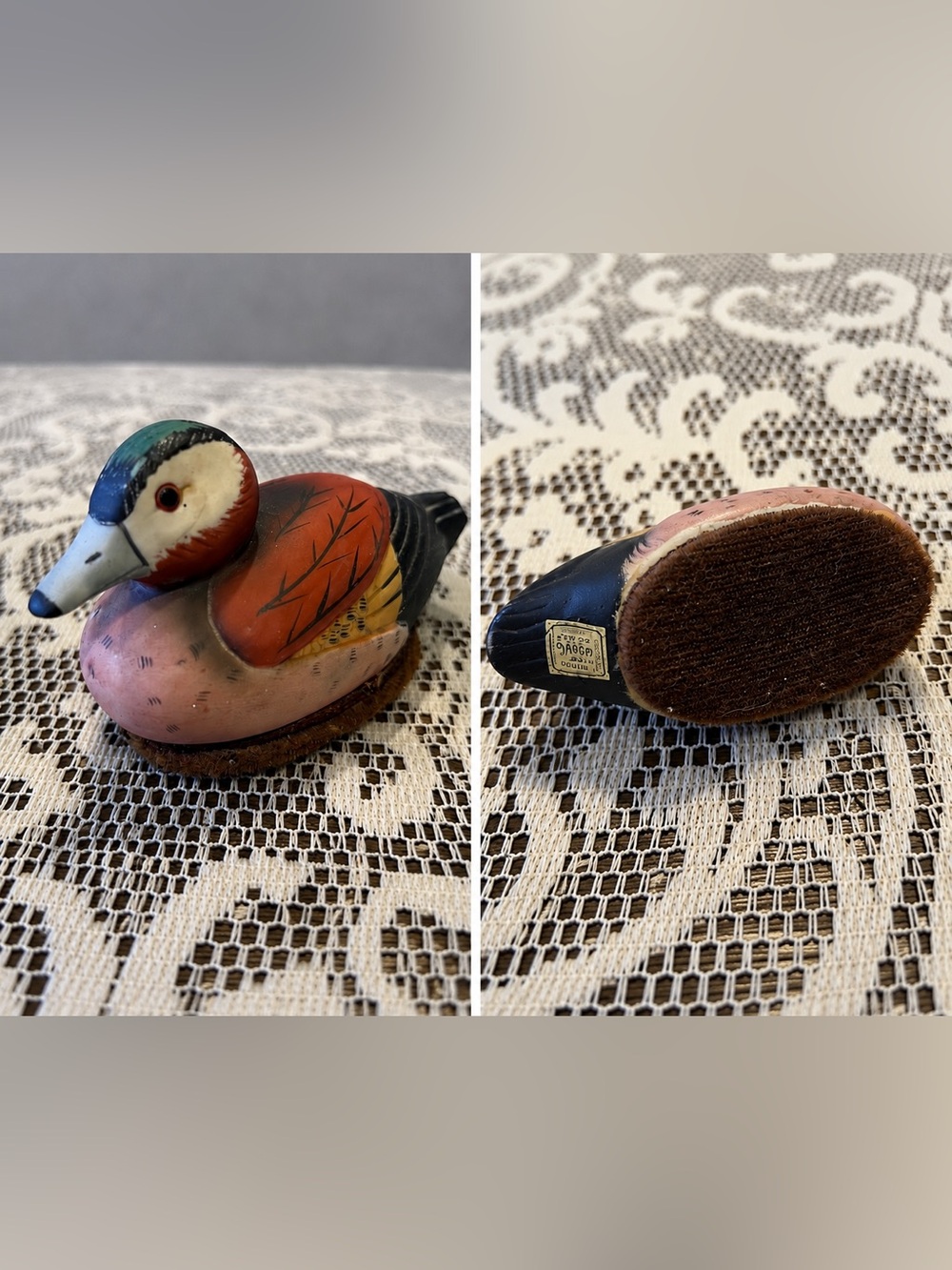 Vintage JASCO Mallard Duck Lint Brush Decoy Cabin Lodge Decor